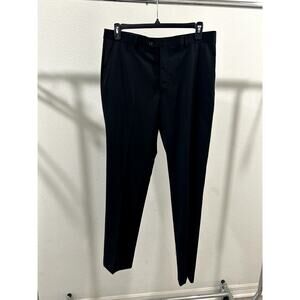 Tommy Hilfiger Mens Dress Pants Black Size 36W x 34L Wool Blend Zipper